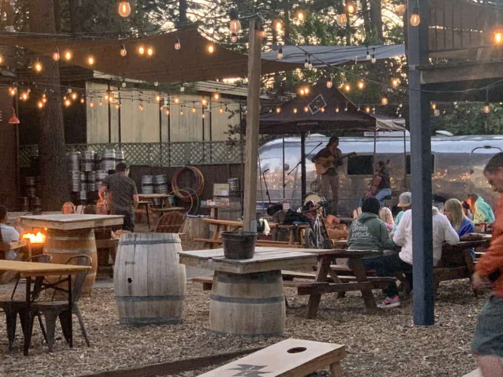 live music at a beer garden in south lake tahoe